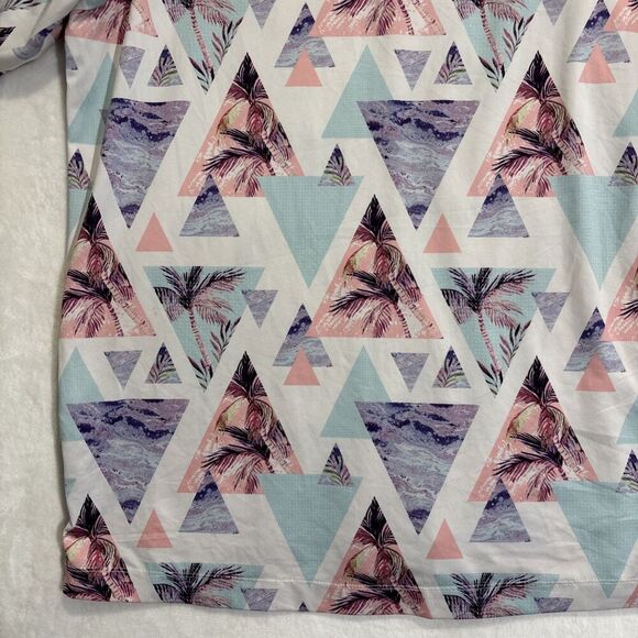 Bad Birdie Polo Shirt Men's Large Triangle Geometric Palm Tree Performance Golf - Picture 13 of 16